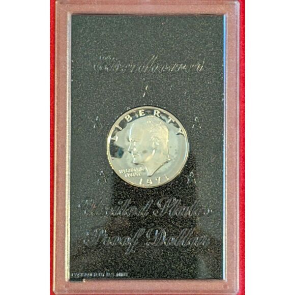 1971 Eisenhower Dollar – Mint Box, Rainbow Toning, Silver Uncirculated - Picture 3 of 4